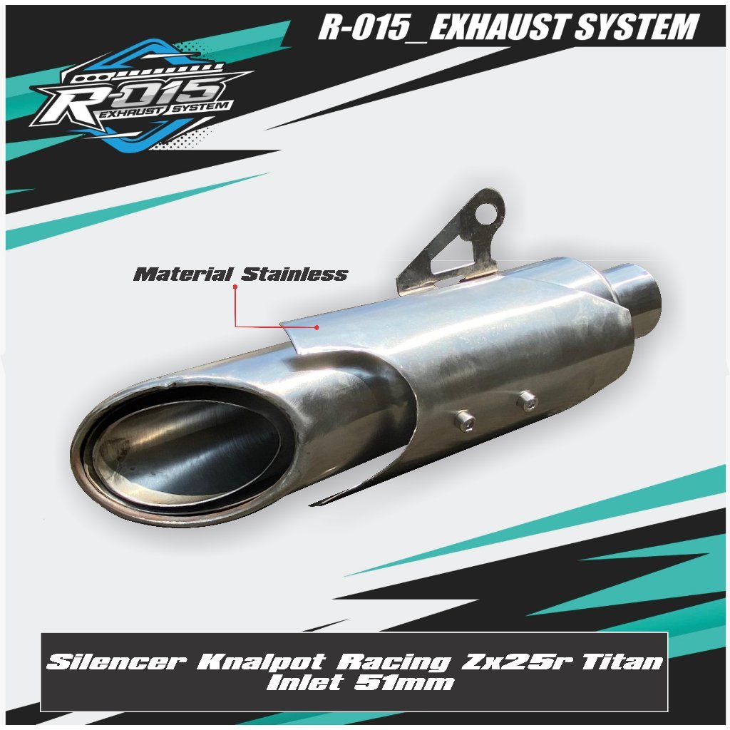 Silencer Knalpot Racing Inlet 51mm underbelly MT03 BAJAJ DOMINAR 200 CB 300F 300R 500F CB300 YZF R3 
