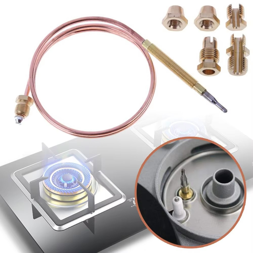 Thermocouple Kompor Gas 1200mm Sensor Suhu Alat Safety M6 Universal Grill Burner Tembaga Panjang