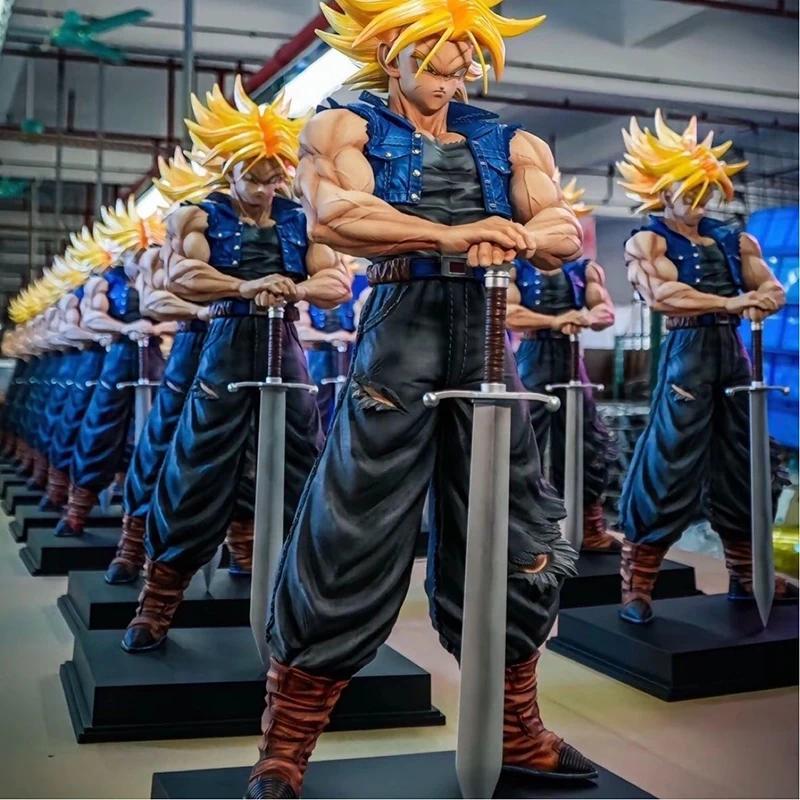 53cm Dragon Ball Z JT Statue 2% Trunks Torankusu Future Super Saiyan Large Size Action Figures Colle