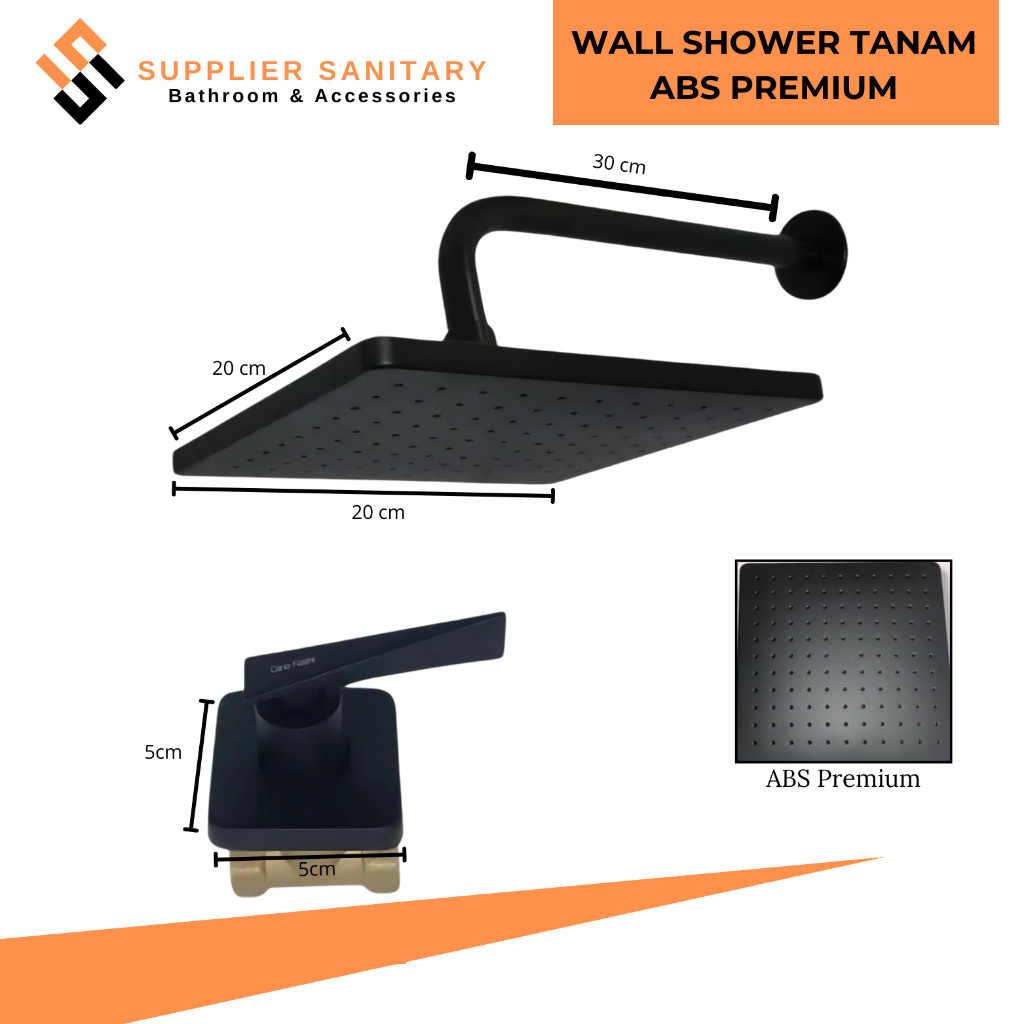 Wall Shower Paket Stop Kran Tanam/Shower Mandi/Stop Kran Tanam