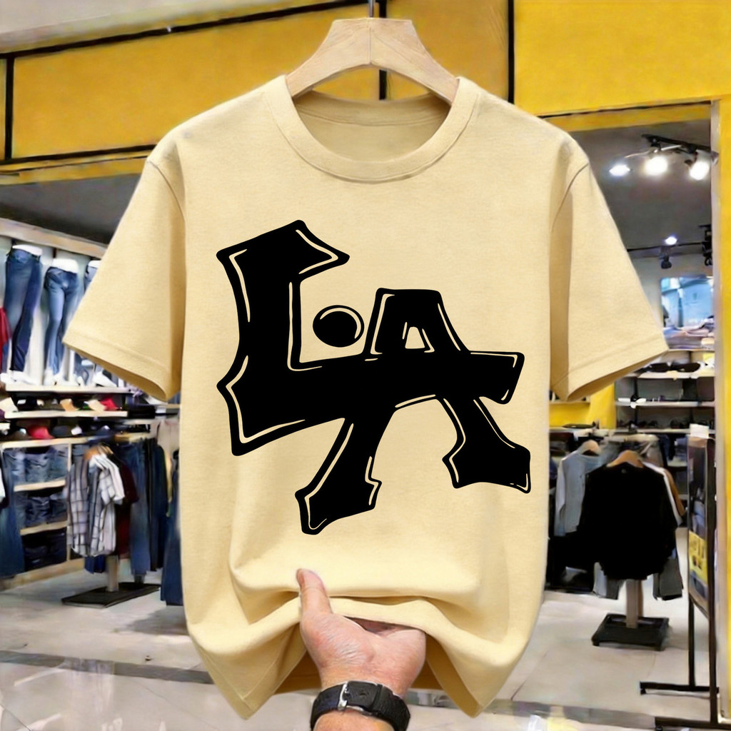 Bold Stylized LA Graphic Kaos Polos Katun Premium Tebal 210GSM Original Indonesia Size Lengkap Loose