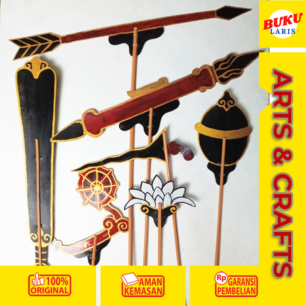 Wayang Kulit - Wayang Gaman Bahan Mika Kuat Awet Nenggala Gada Wijaya Kusuma Cupu Keris Cakra Panah 