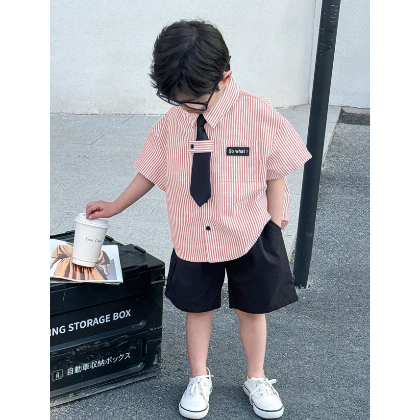KEMEJA OVERSIZED ANAK | THE RACHE   Setelan anak cowok kemeja dasi  baju anak laki set formal casual