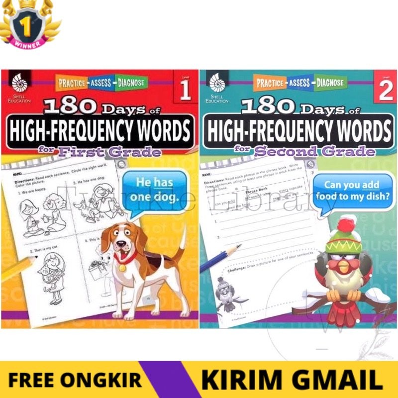 KS 180 Days of High-Frequency Words for First / Second Grade | Buku Inggris Anak SD
