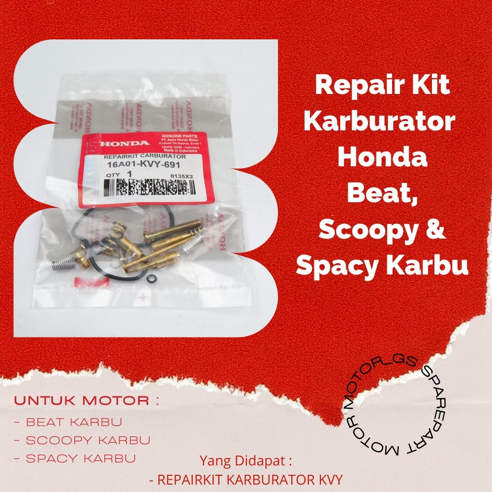 ori Repair Kit Repairkit Karburator Honda Beat Karbu - Scoopy Karbu & Spacy Karbu 16A01-KVY-691 orig