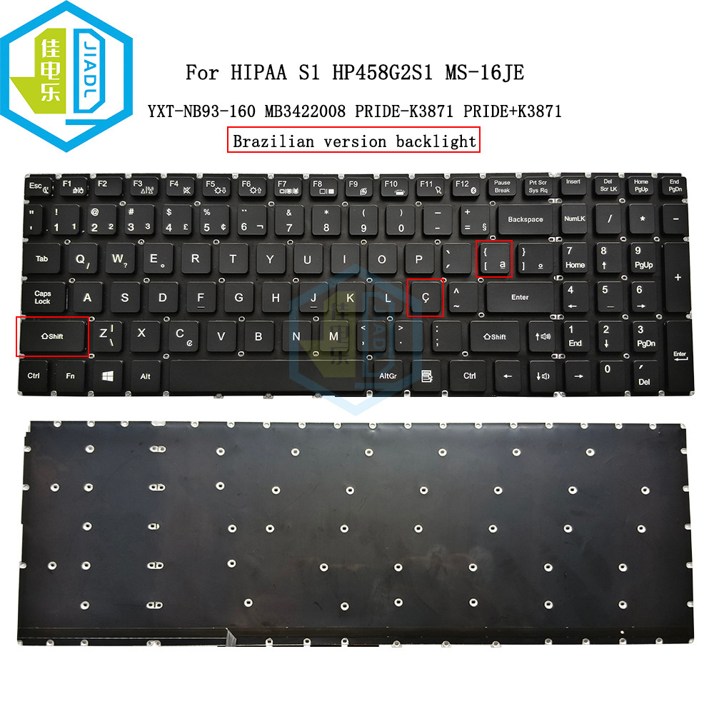 New BR Brazilian backlit laptop replacement keyboard for MB3422008 YXT-NB93-160 TOPOSH P165 PRIDE-K3