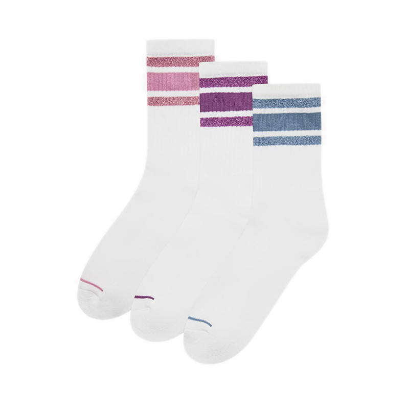 Converse Sparkle C-Star 3 Packs Women's Half Crew Socks - Cliffside Rose