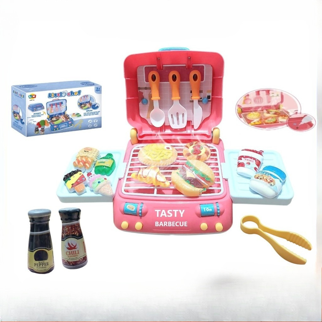 Mainan Masakan Bbq Spray Panggangan Seru Anak BTC-0022 TASTY BARBECUE LITTLE CHEF