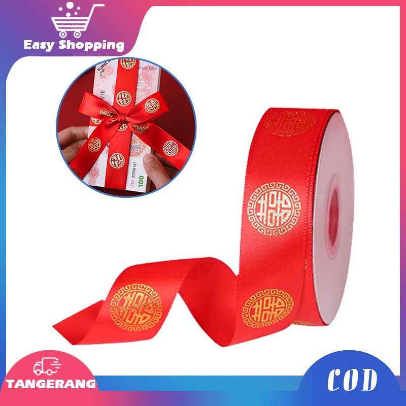 22 Meter Pita Roll Sangjit Satin Pita Shuang Xi Rol Pita Merah Sangjit Pita Wedding