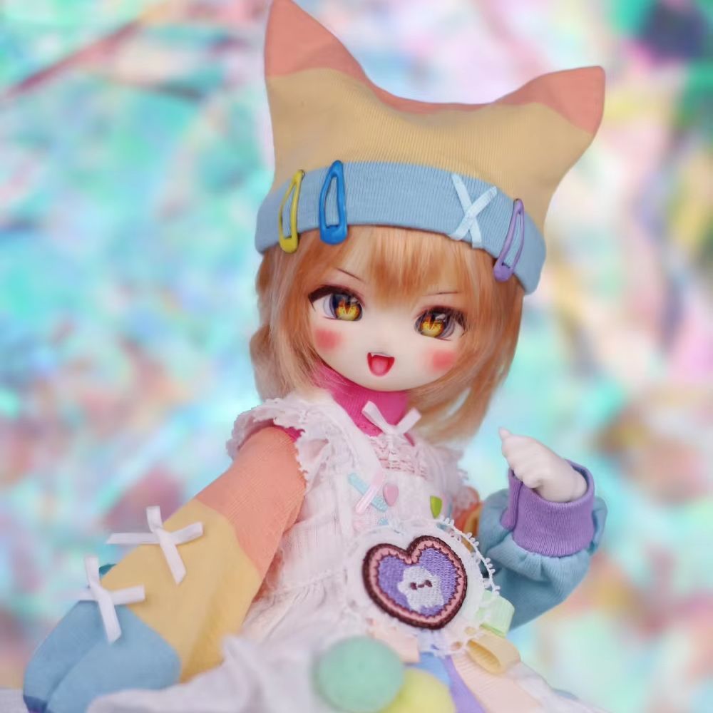 gaoshundoll 1/6 Kitty meow anime face resin  blythe MDD VOLKS Y makeup practice head for birthday gi