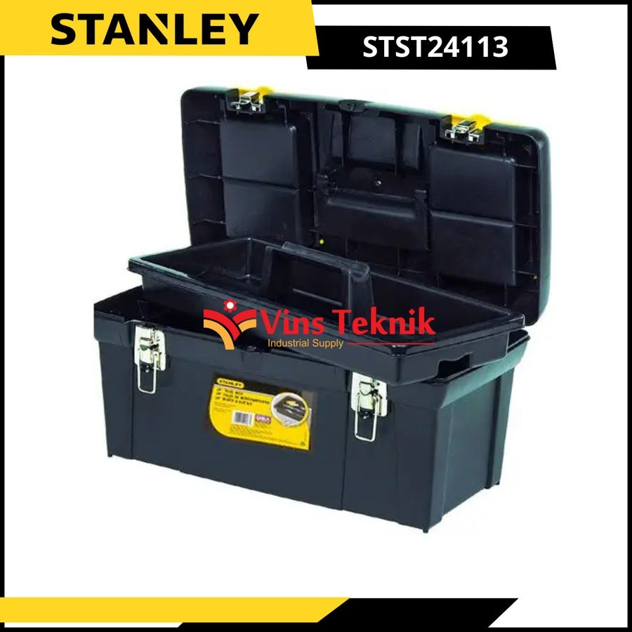STANLEY STST24113 ToolBox Plastic Tool Box Metal Latches Toolbox 24 Inch Kotak Alat Perkakas STST 24