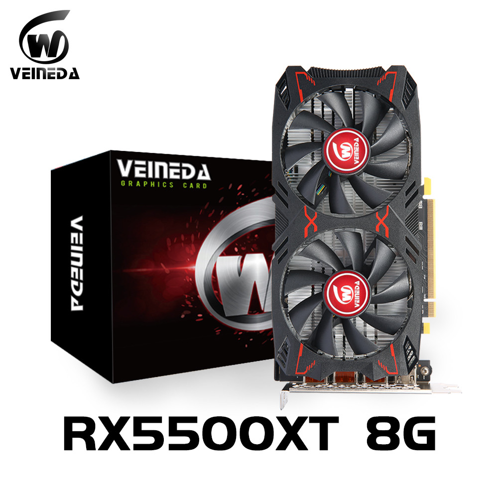 Veineda Graphics Card RX5500XT 8G Gaming Graphics Card 8GB 128Bit GDDR6 PCI-E 4.0×8 GPU Radeon rx550