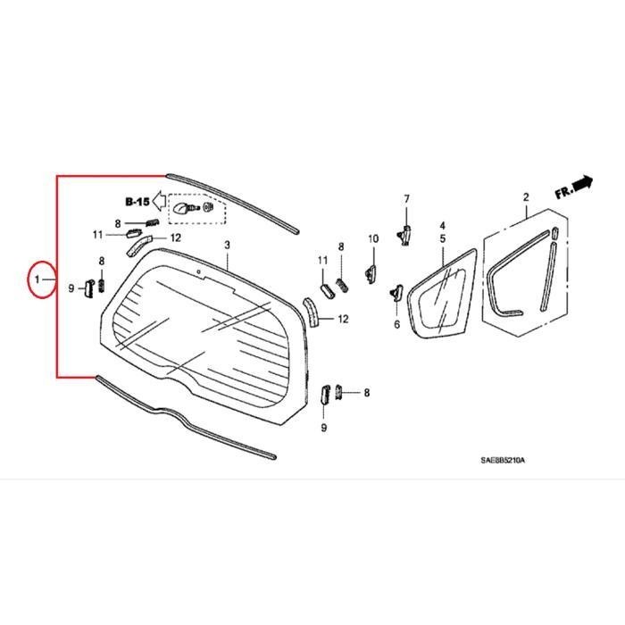 Karet Kaca Belakang JAZZ GD3 2003-2007 Original