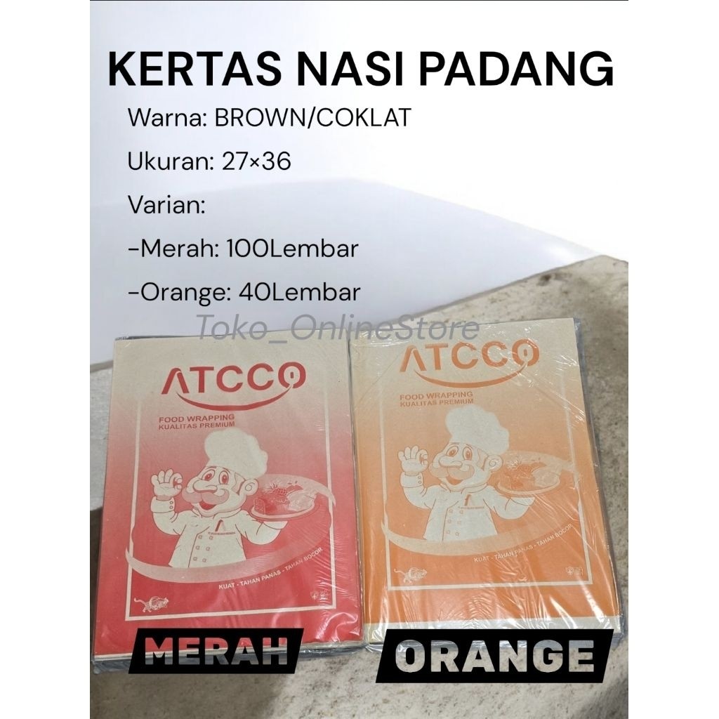ATCCO KERTAS NASI 27X36CM 40LEMBAR DAN 100LEMBAR