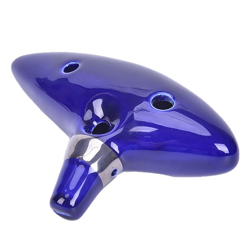 M1-12 Hole Ocarina Ceramic Alto C Legend Of Zelda Ocarina Flute Blue Ocarina Musical Instrument