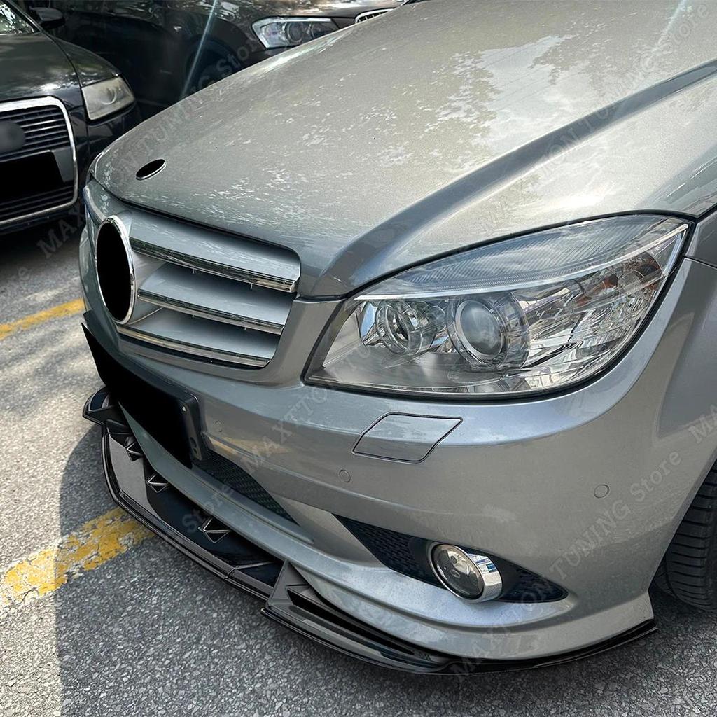 For Mercedes-Benz C-Class W204 S204 AMG Line Sport 2007-2010 Front Bumper ffuser Lip Splitter Body K