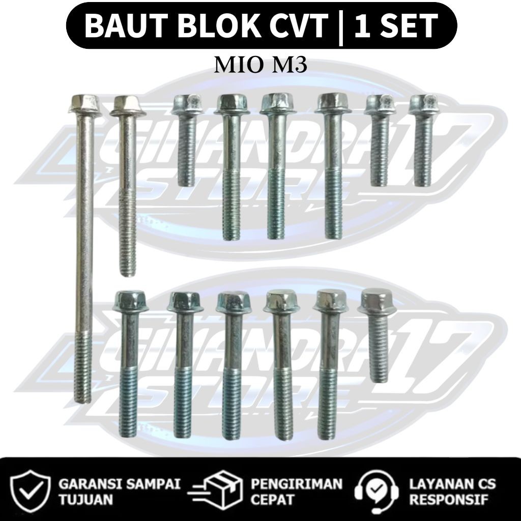 Baut Blok CVT 1 SET Yamaha Mio M3 / Baut CVT 1SET Motor Mio M3 125