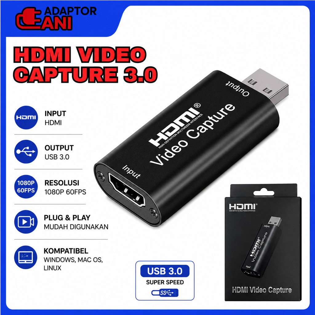 HDMI Video Capture USB – HDMI to USB Capture Card – Capture Card Streaming Recorder Laptop PC
