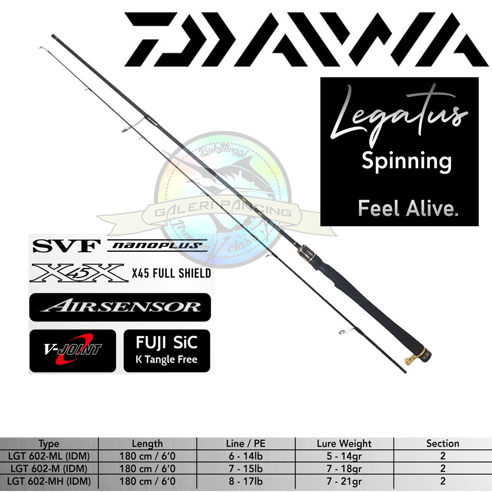 Joran Pancing Daiwa Legatus 602ML 602M 602MH Galatama Series