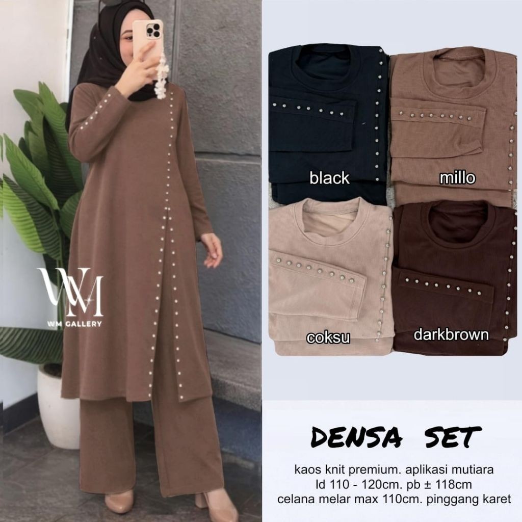 ada grup reseller tanyakan ke admin alya store Setelan wanita Densa Set Tunik Dan Celana Kaos Knit P