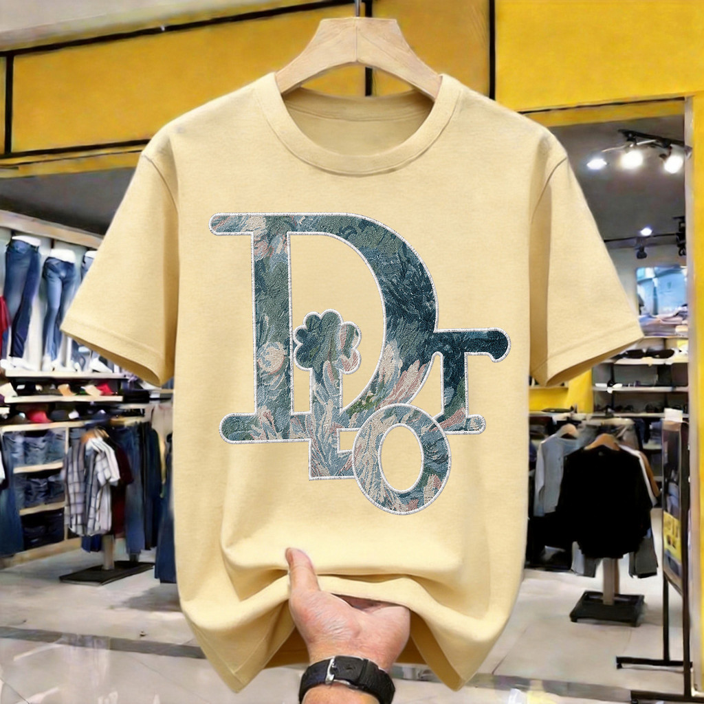 Floral Dior Iron-on Patch Kaos Polos Katun Premium Tebal 210GSM Original Indonesia Size Lengkap Loos