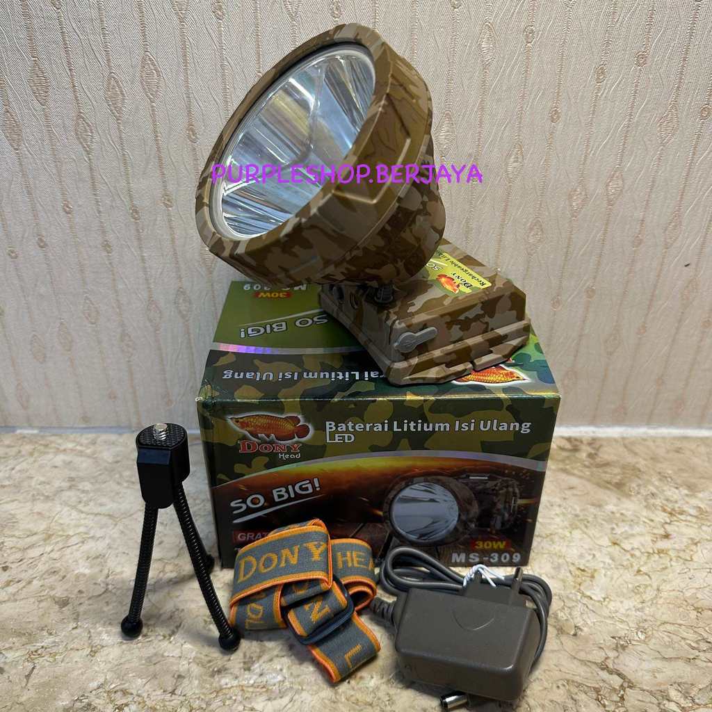 Senter Kepala Dony 30Watt MS-309 So Big Super Terang Tahan Air