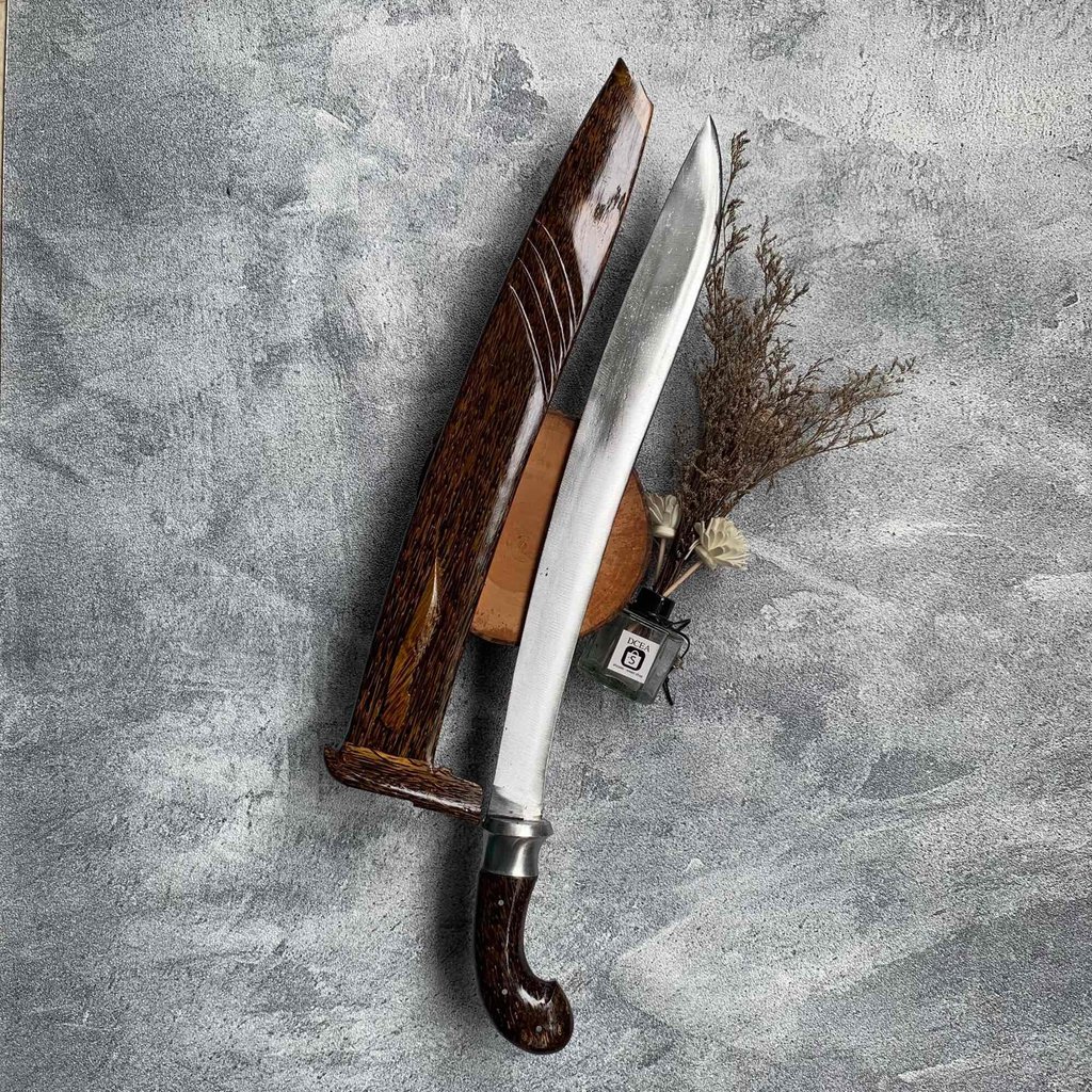 TERLARIS Golok baja putih asli dural aren ukuran panjang