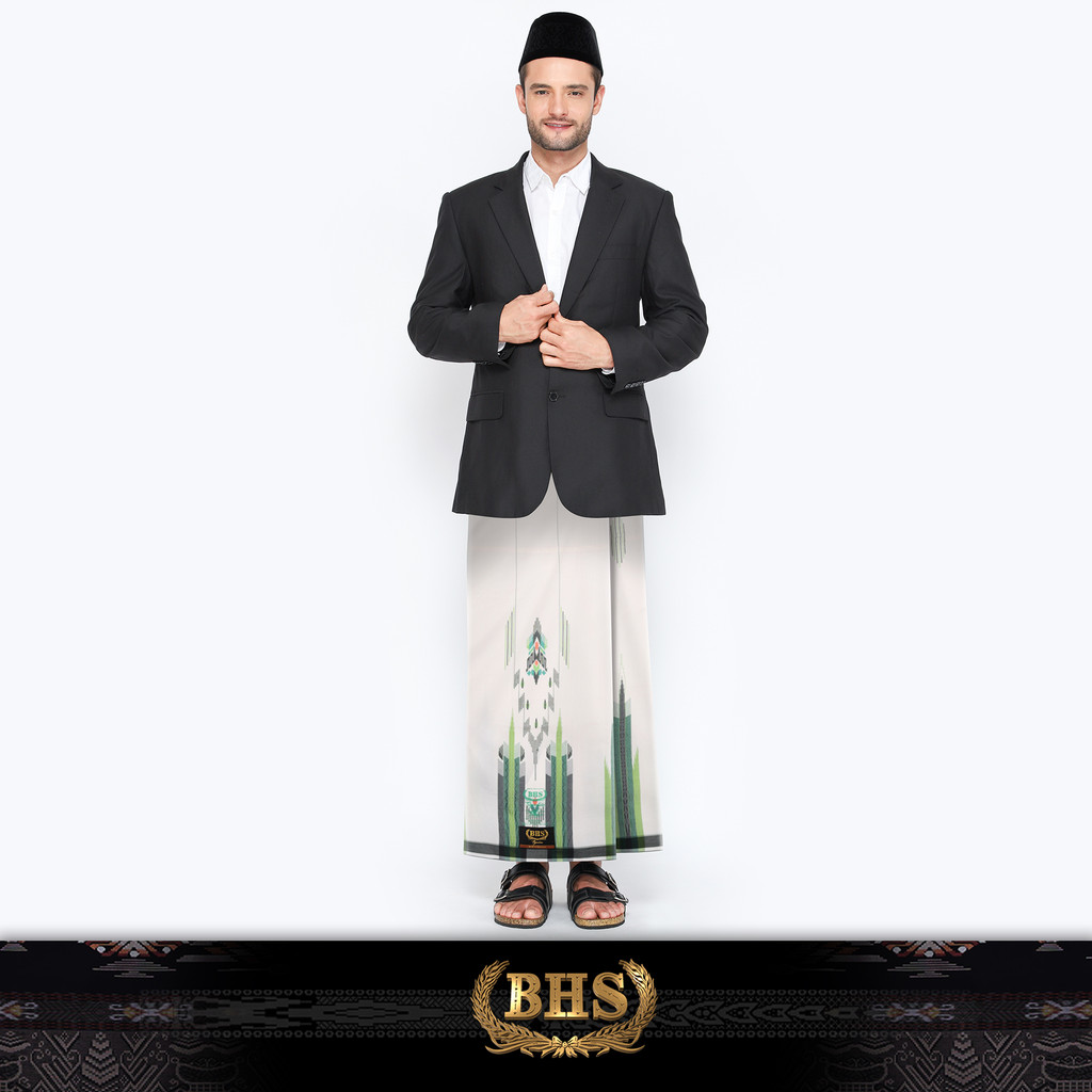 Sarung BHS Signature Gold Motif S77 SGC Putih Hijau 02