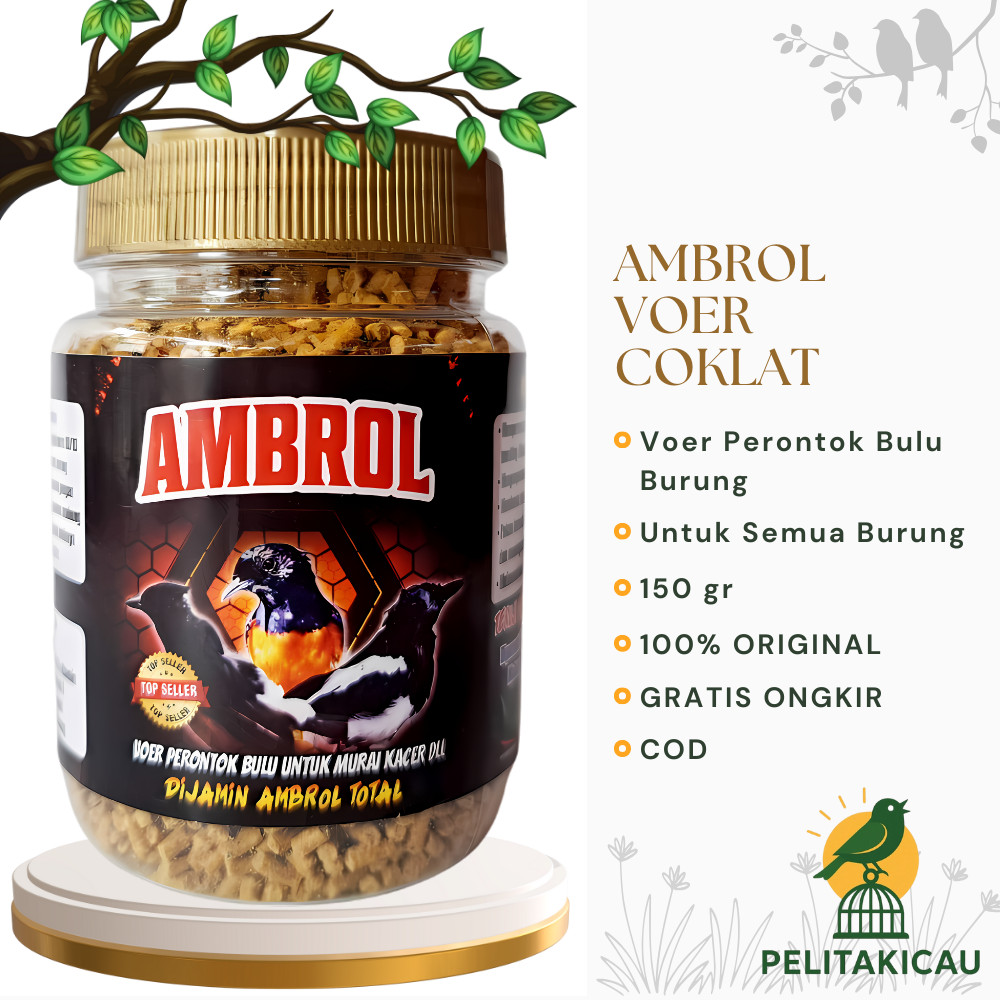 [Terlaris] Ambrol Voer Coklat Perontok Bulu Burung Terjamin Ambrol Total Untuk Burung Murai Kacer