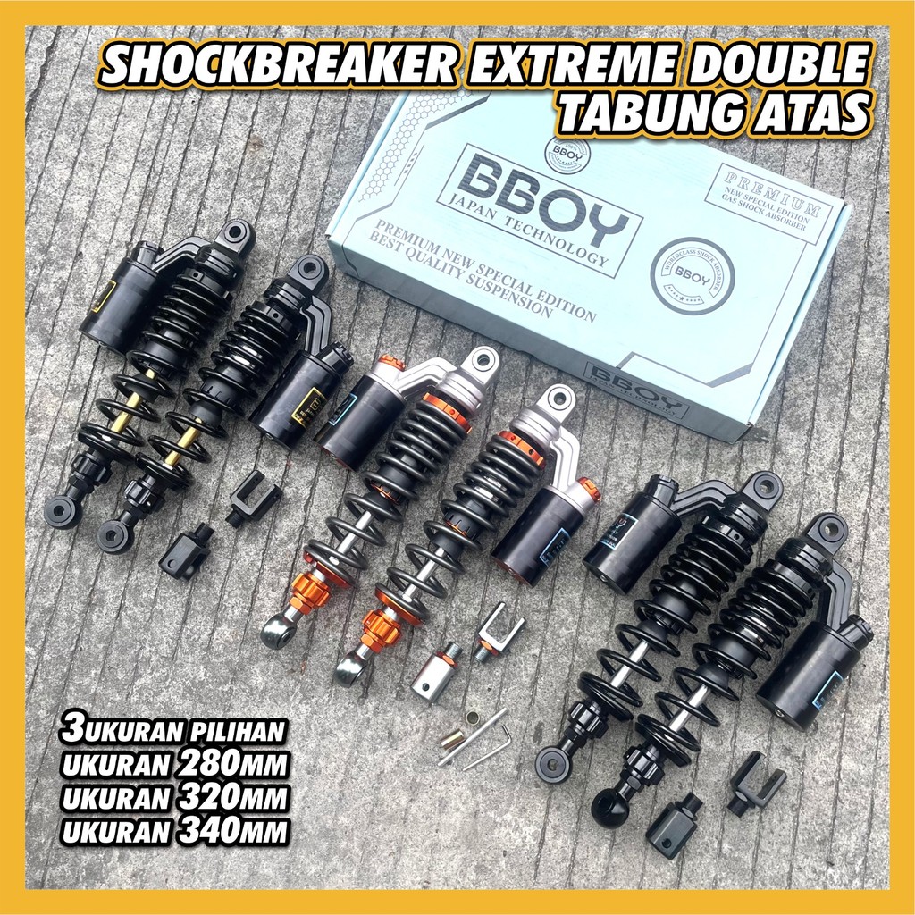 SHOCK BREAKER KTC TABUNG BELAKANG  SHOCK TABUNG ATAS  BBOY ORIGINAL DOUBLE CLICK VARIASI 280mm / 320