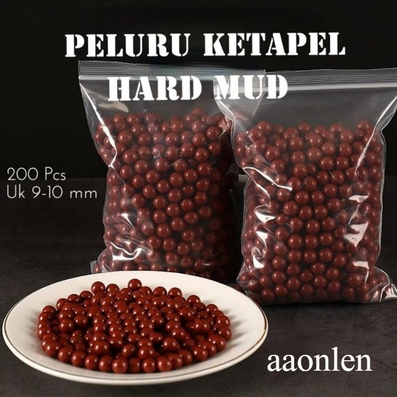 400 Butir Peluru ketapel Lumpur  keras ukuran 9-10mm