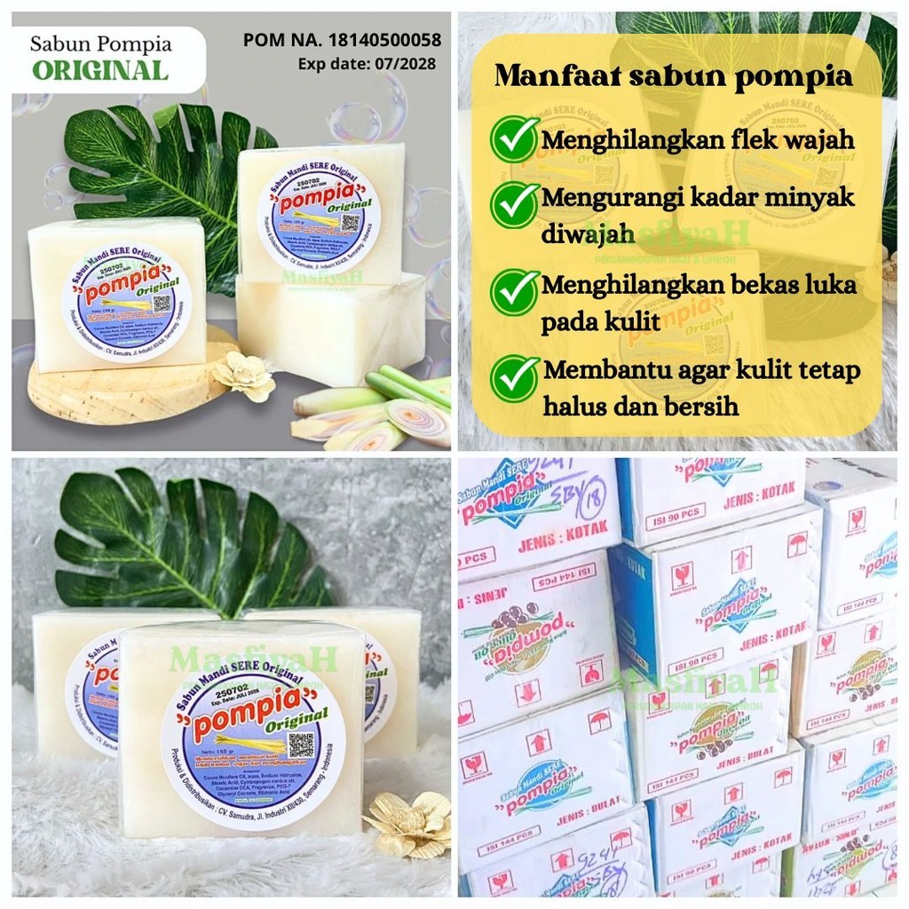 Diskon SABUN POMPIA ORIGINAL 160GR 80GR POMPIA BULAT ORIGINAL POMPIA KOTAK ORIGINAL SABUN MANDI SERE