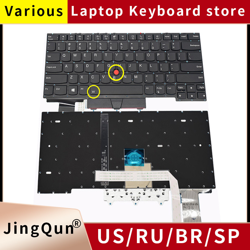 Replacement US Russian Backlit US/RU Keyboard For Lenovo Thinkpad ThinkPad E14 Gen2 E14 Gen3 E14 Gen