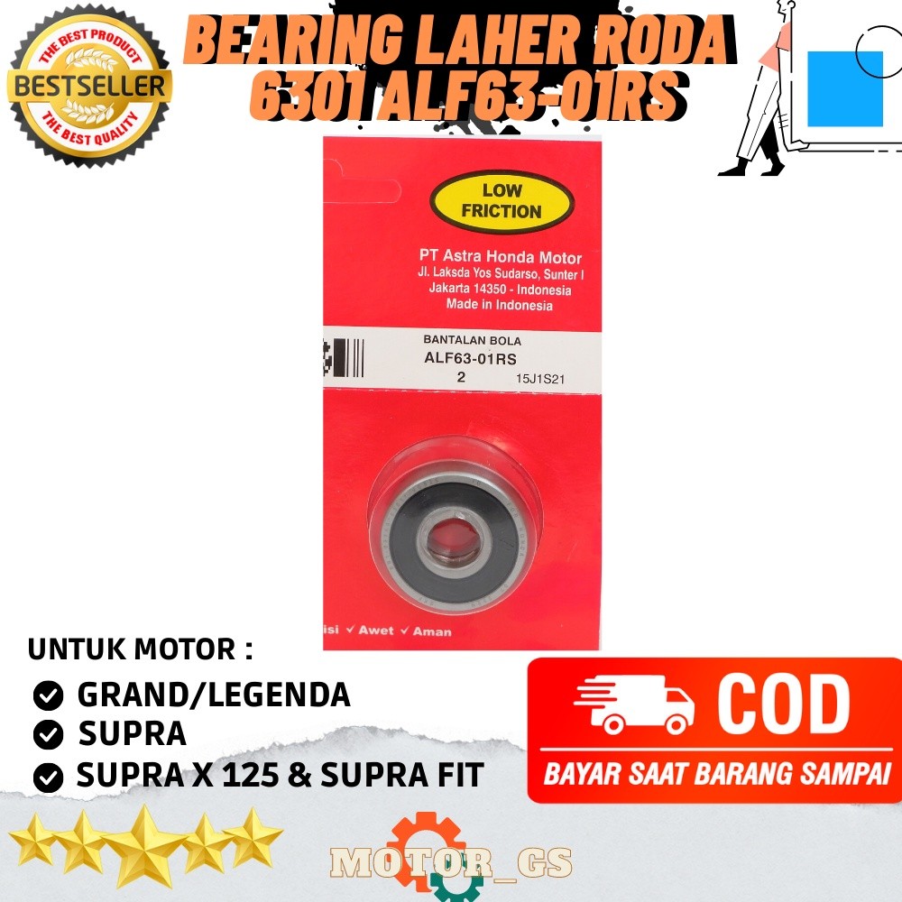 ori Laher Bearing 6301 RS Honda Laher 6301 RS Lahar 6301 Ball ring ** HB63-01RS ** original premium