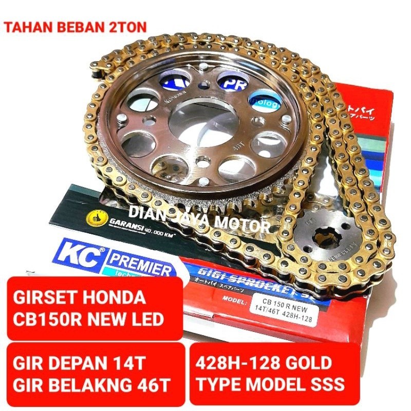 Girset Honda CB 150 R NEW 14T/46T 428H-128 KC PREMIER Rante Gold Model SSS CB150R OLD Megapro New Ve