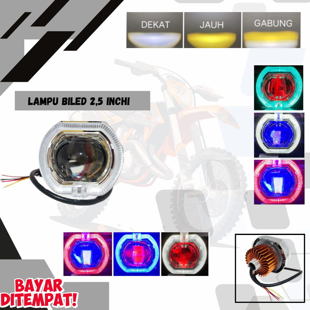 Lampu Biled 2,5 Inchi Mini Projie Biled 30watt waterproff Lampu Projie biled 2,5 Inch Universal