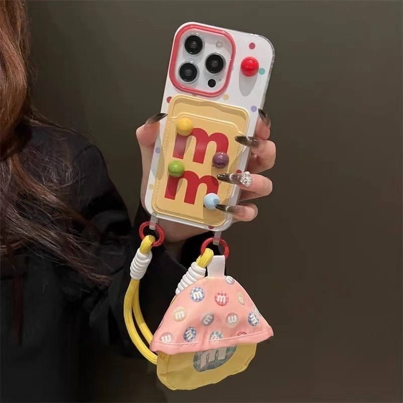M&M Chocolate Beans Small Mouth Red Packet Card Pack Phone Case Suitable for OPPO A1 A2 A3 A5 A6  A9