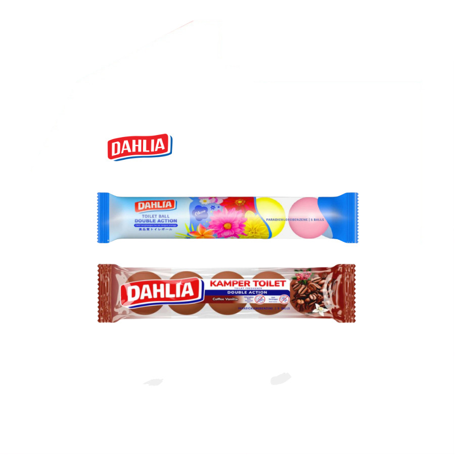 [UniGrosir] Dahlia Toilet Ball Kamper Kapur Barus Classic Double Action Coffe 5 Balls 200 gr Penghar