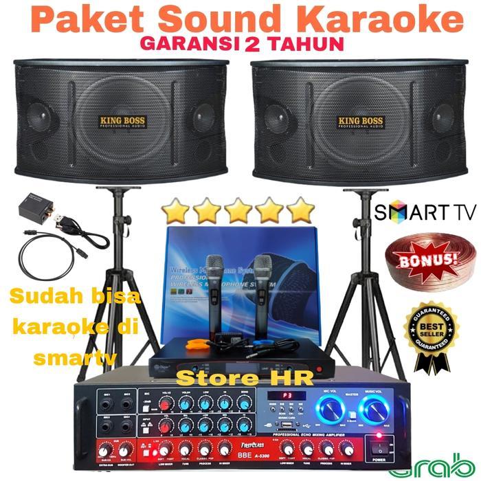 Paket karaoke super komplit speaker KING BOSS 10 inch mic profesional