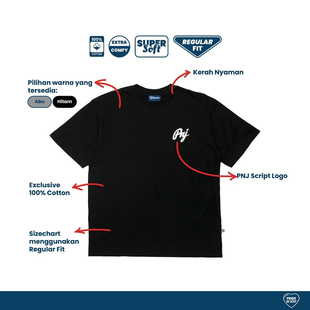 (COD) Pride N Joy - T-Shirt PNJ Skrip Box Cotton Combed
