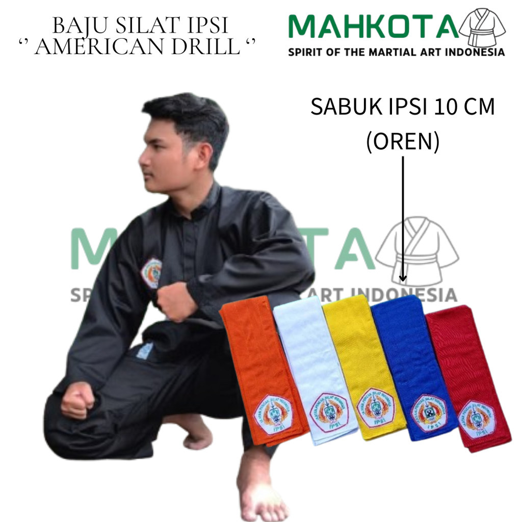 Seragam Pencak Silat IPSI Hitam American Drill /baju silat ipsi premium