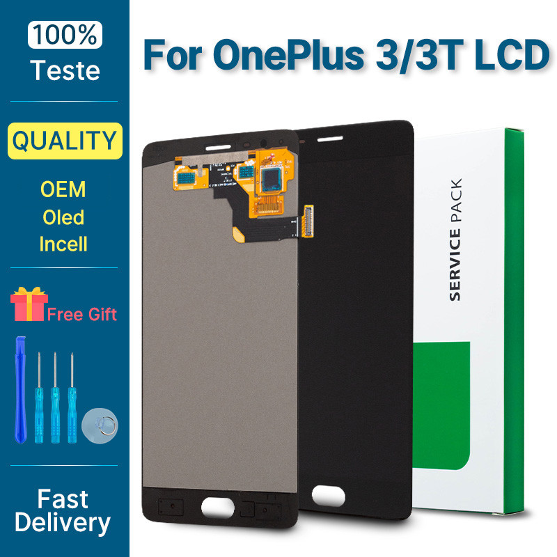 Super AMOLED splay For Oneplus 3 LCD splay Touch Screen LCD Panel For Oneplus 3T Replacement Parts A
