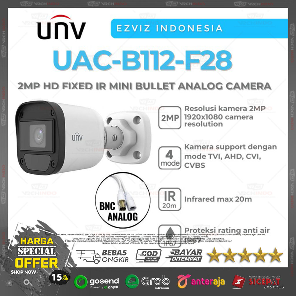 UNIARCH IPC-B122-PF28 / IP CAMERA UNIARCH 1080P IPC-B122 ORIGINAL CCTV 