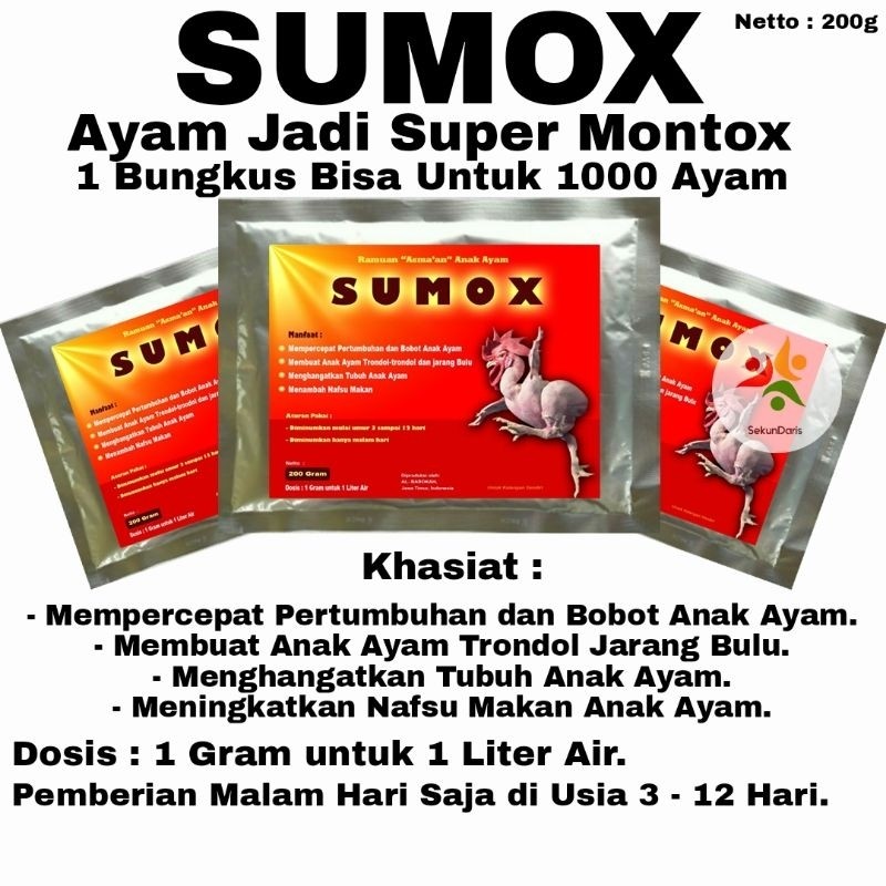 Termurah Vitamin Ayam - SUMOX -  Suplemen Ayam - Vitamin Ayam Broiler - Penambah Nafsu Makan Ayam Br