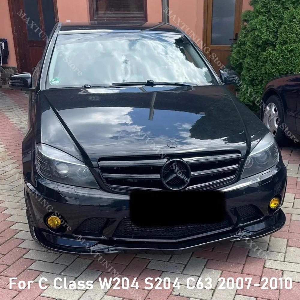 Gloss Black Front Bumper Lip Splitter Spoiler ffuser for Mercedes Benz C Class W204 S204 C63 AMG 200