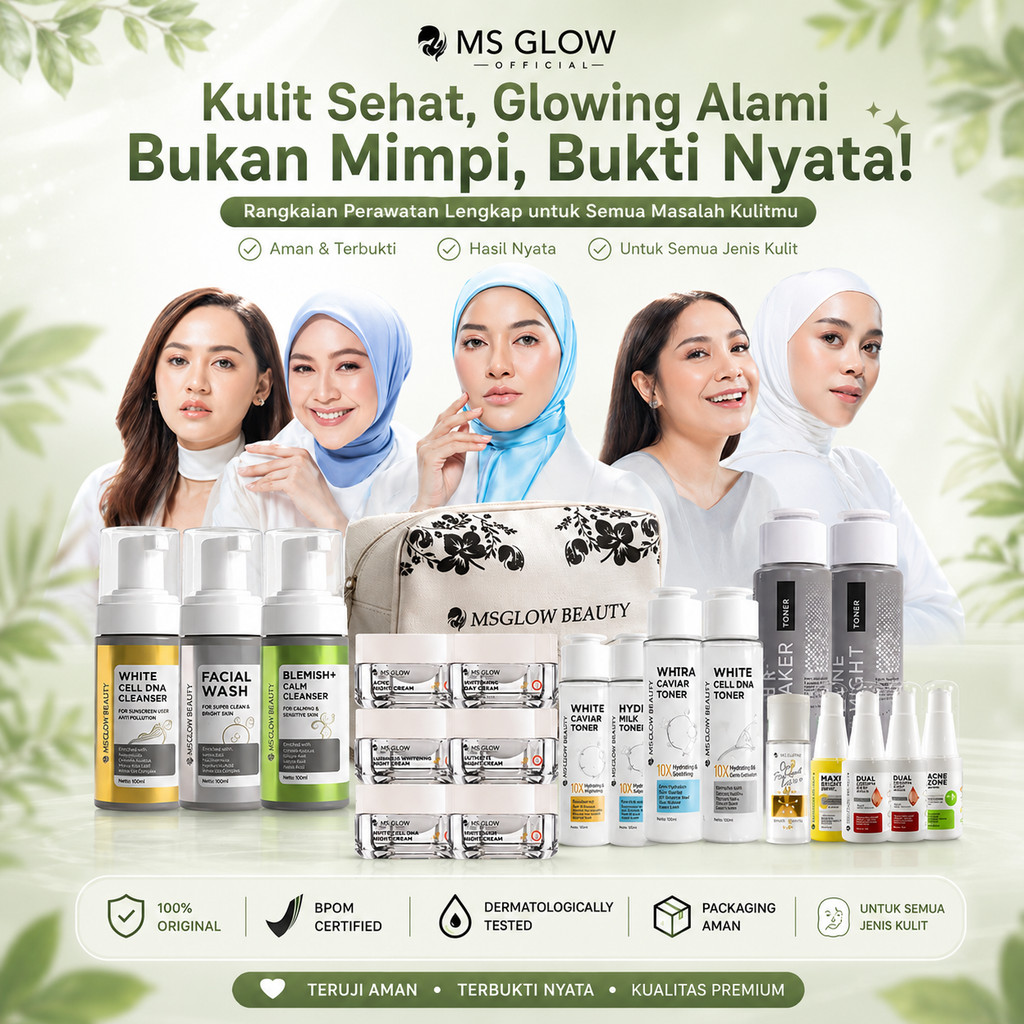 Skincare 1 Set Lengkap Ms Glow Whitening Acne Luminous Ultimate dan Whitecell DNA WCD Original