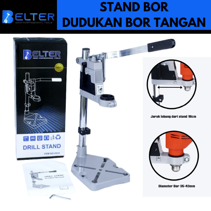 GILISHOP Belter Dudukan Bor Tangan / Drill Stand / Dudukan Bor Duduk Universal