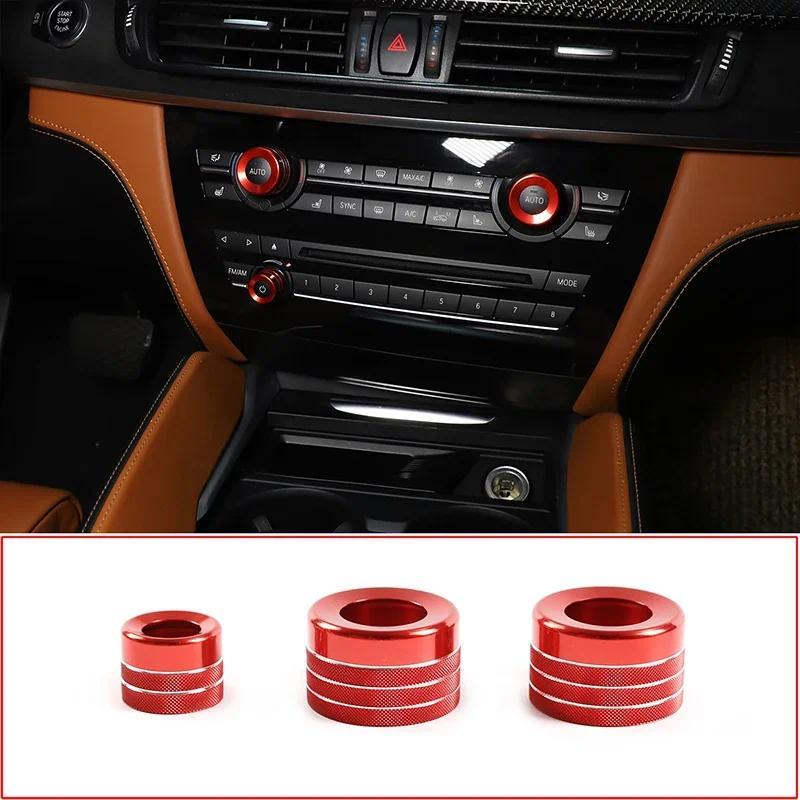 Aluminum Alloy Air Contioner Knob Auo Volume Tune Button Trim Cover Knob Ring For BMW X5 X6 E70 E71 