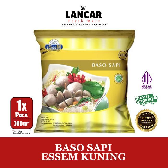BAKSO SAPI ESSEM KUNING / BAKSO ESSEM KUNING ISI 50PCS