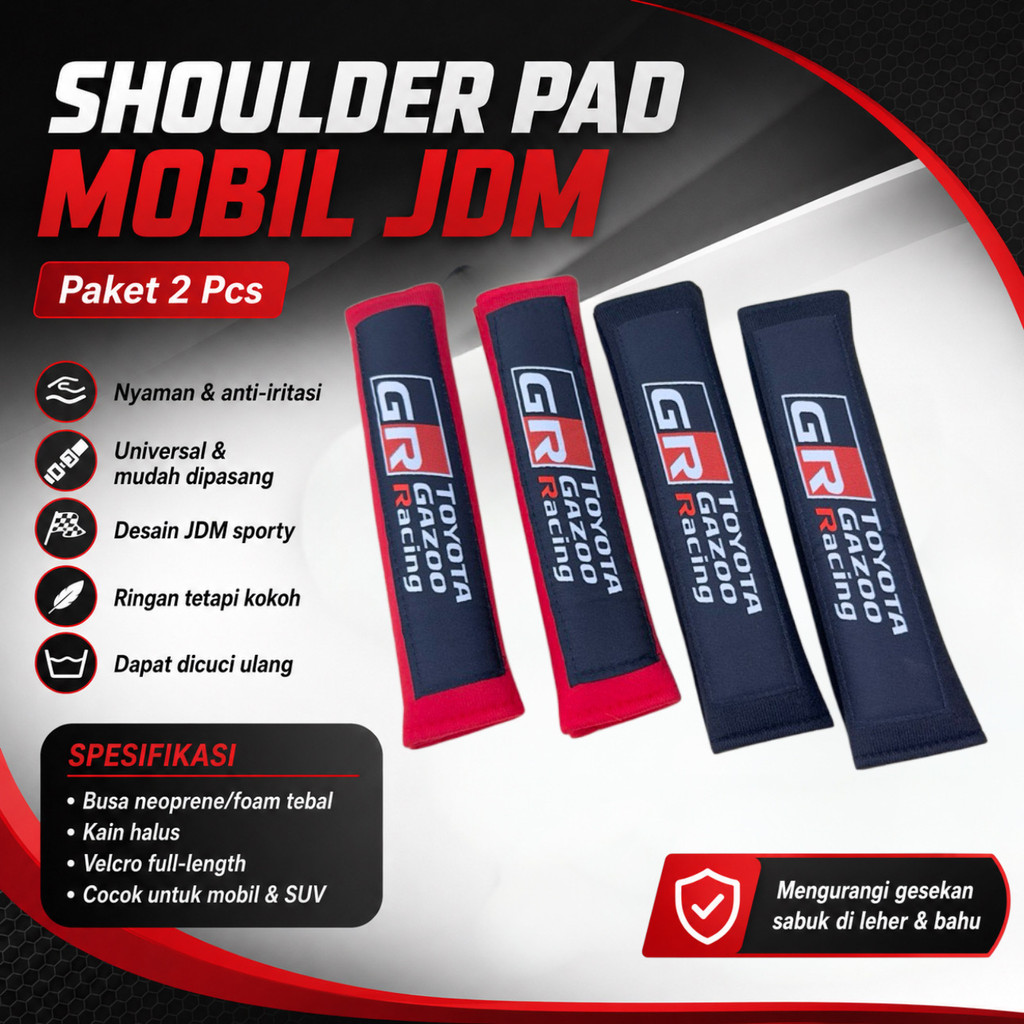 GR Sport Toyota Shoulder Pad Cover Seat Belt Mobil Universal